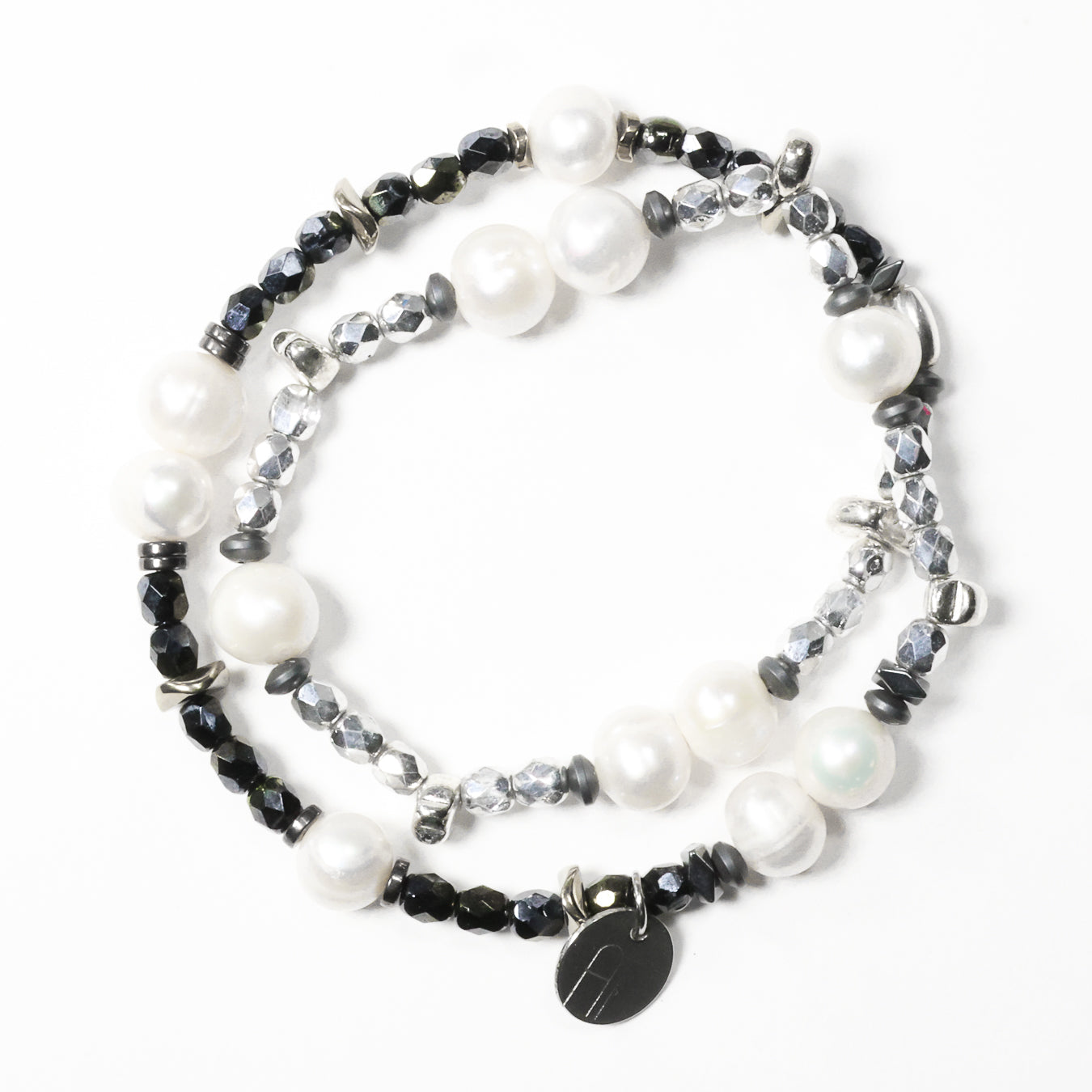 Choker PEARL silver black